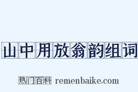 山中用放翁韵组词是什么意思的图片